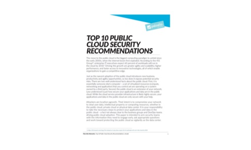 Top 10 Public Cloud Security Recommendations